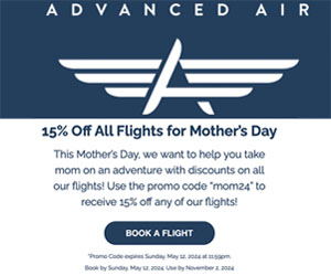 Advanced Air offers discount for and by Mother's Day
